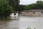 Hochwasser auf der Rennbahn Halle (Saalepegel 681 cm)